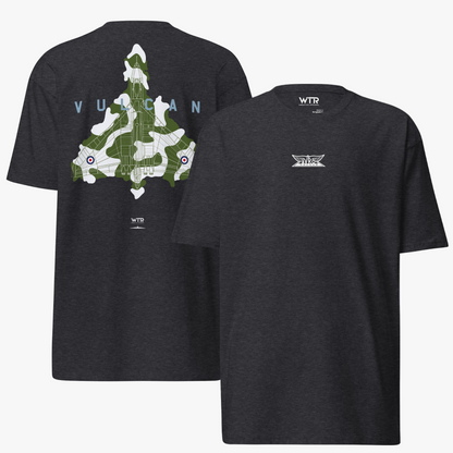 AVRO VULCAN BOMBER – XH558 CAMOUFLAGE STUDY HEAVYWEIGHT T-SHIRT.