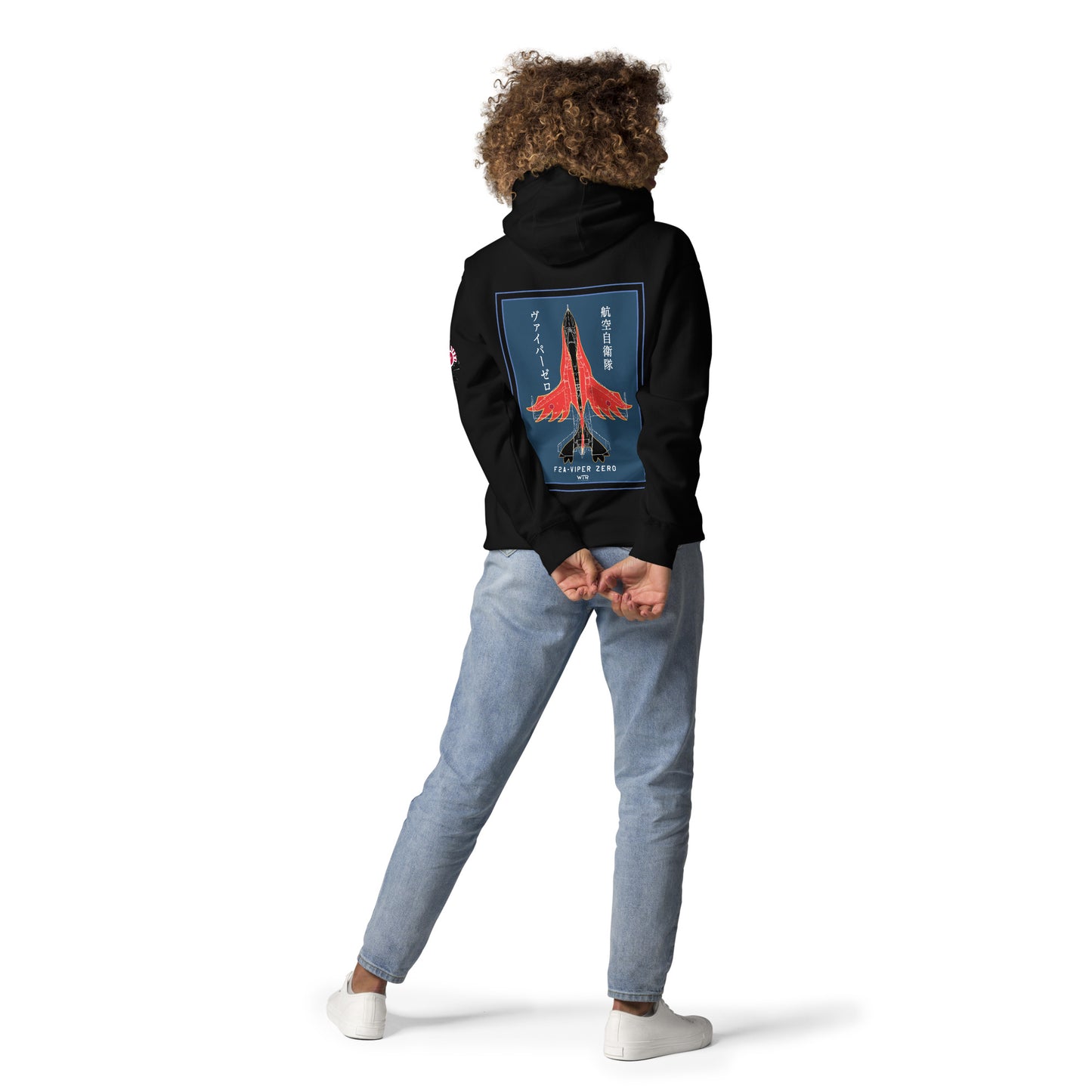 Hand-drawn schematic of the Mitsubishi F-2A Viper Zero Yatagarasu 60th Anniversary 6th Fighter Squadron livery on a unisex hoodie.