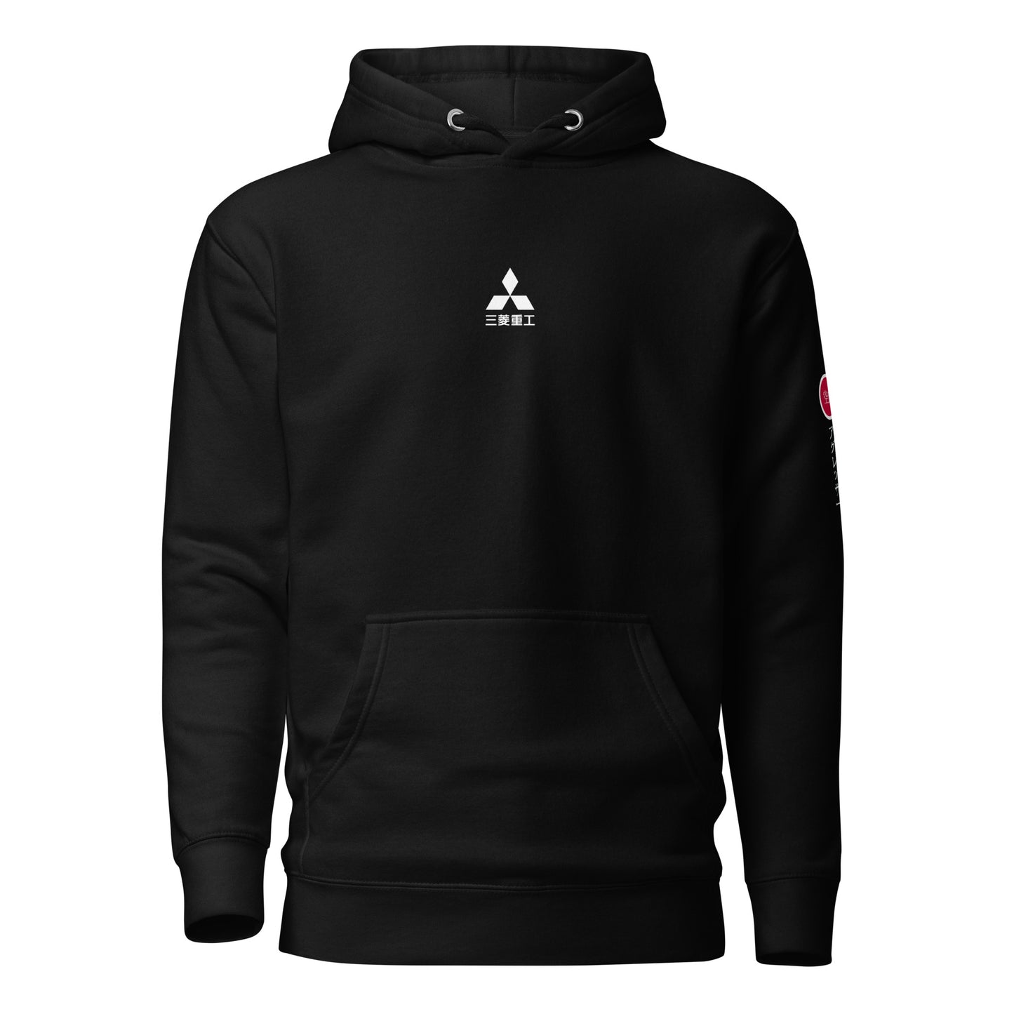 Hand-drawn technical schematic of the Mitsubishi F-15J Eagle JSDAF Aggressor camouflage livery printed on a unisex hoodie.