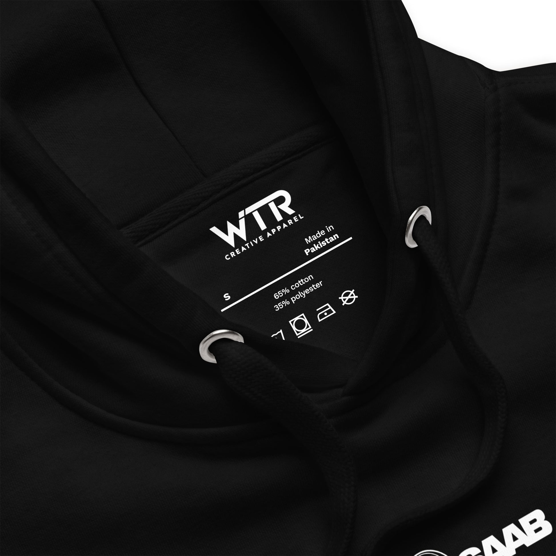 Hand-drawn schematic of the SAAB JAS 39 GRIPEN printed on a unisex hoodie.