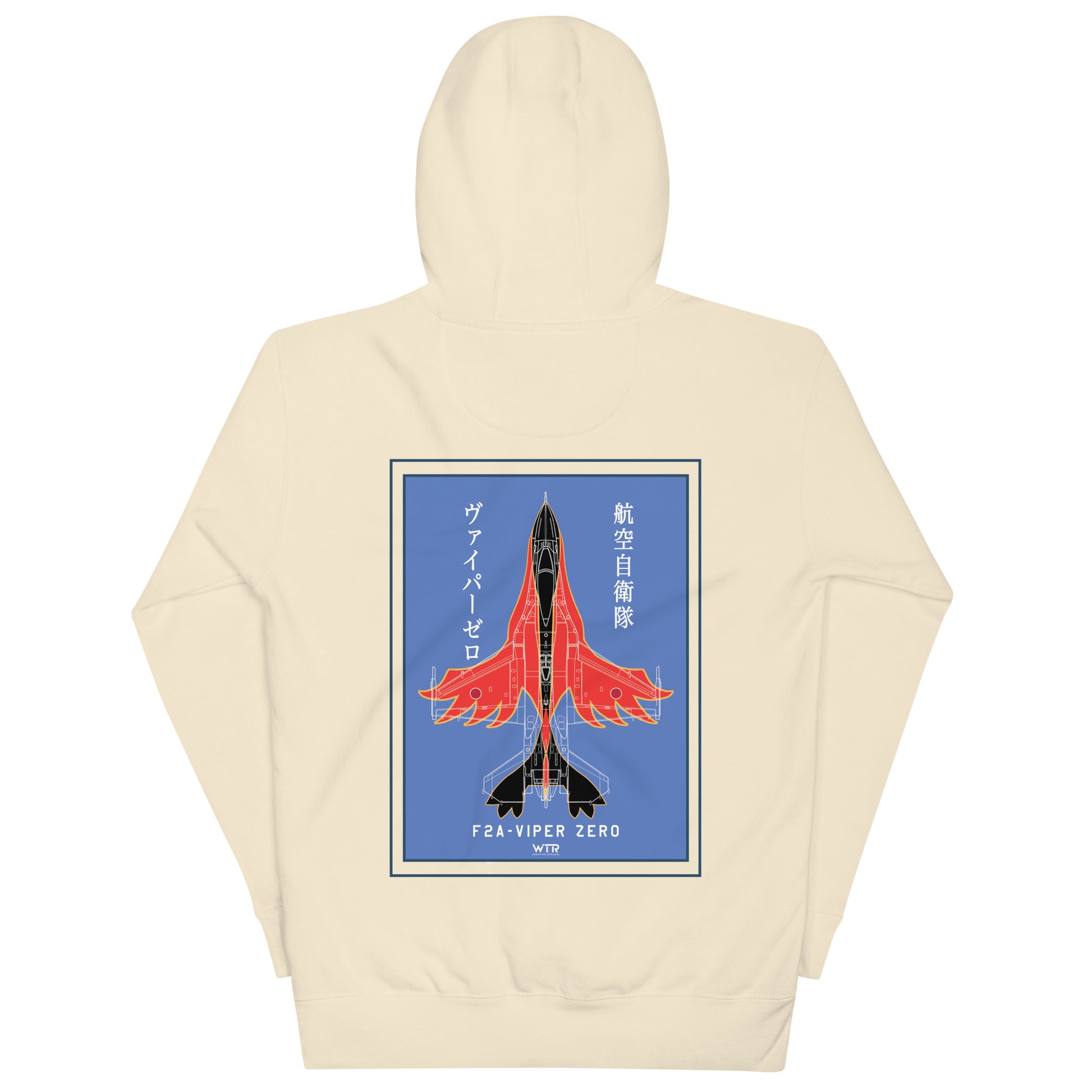 Hand-drawn schematic of the Mitsubishi F-2A Viper Zero Yatagarasu 60th Anniversary 6th Fighter Squadron livery on a unisex hoodie.