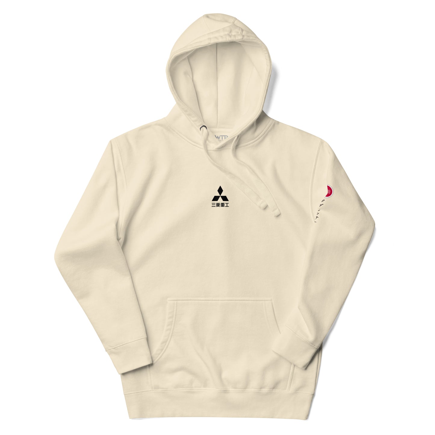 Hand-drawn technical schematic of the Mitsubishi F-15J Eagle JSDAF Aggressor camouflage livery printed on a unisex hoodie.