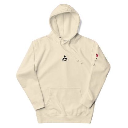 Hand-drawn schematic of the Mitsubishi F-15J Eagle 305th Tactical Fighter Squadron 40 Years Anniversary livery on a unisex hoodie.