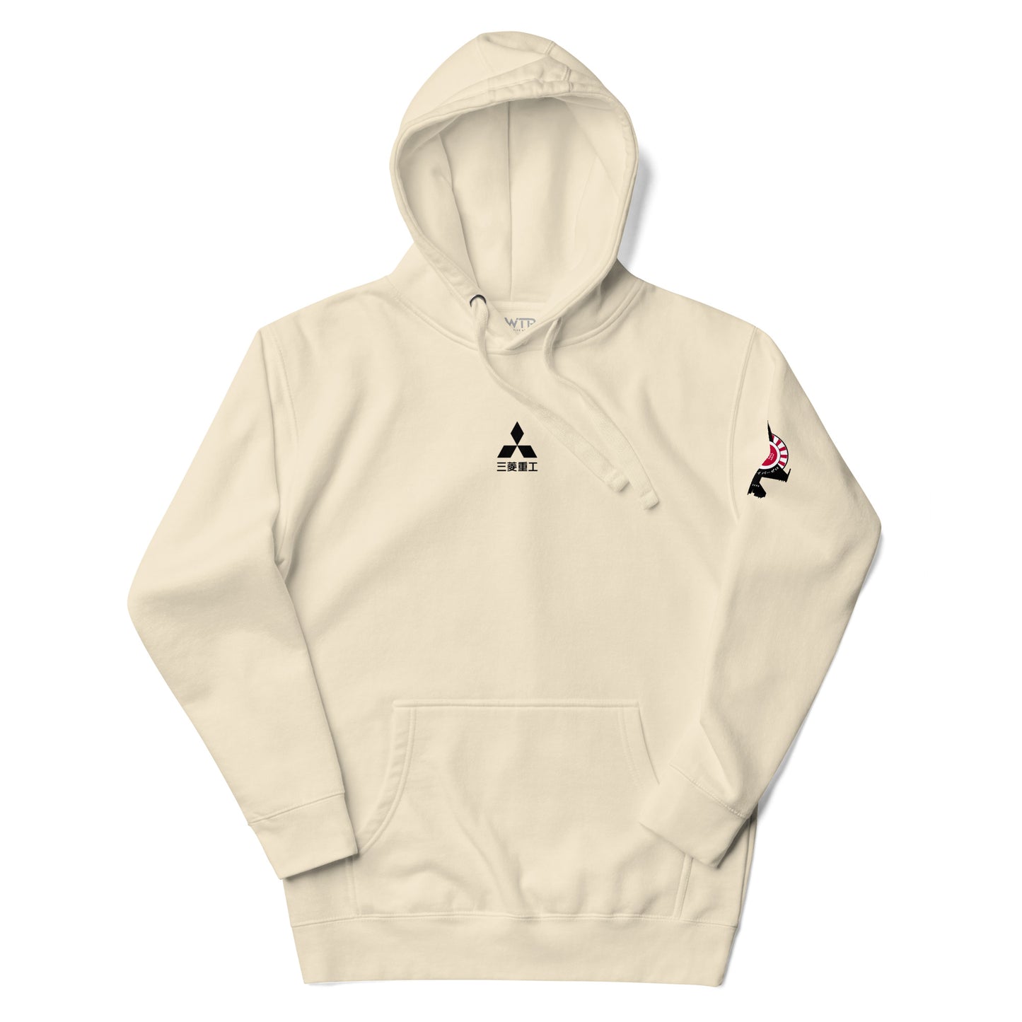 Hand-drawn schematic of the Mitsubishi F-2A Viper Zero in Maritime Blue Camouflage livery printed on a comfortable unisex hoodie.