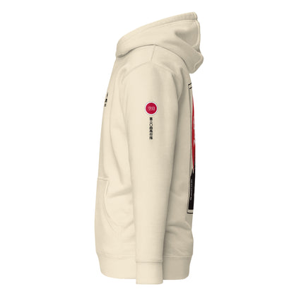 Hand-drawn schematic of the Mitsubishi F-15J Eagle 204th Tactical Fighter Squadron 2024 Churashima Air Fiesta livery on a hoodie.
