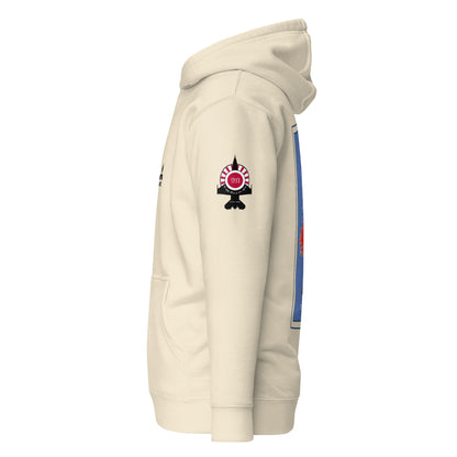 Hand-drawn schematic of the Mitsubishi F-2A Viper Zero Yatagarasu 60th Anniversary 6th Fighter Squadron livery on a unisex hoodie.