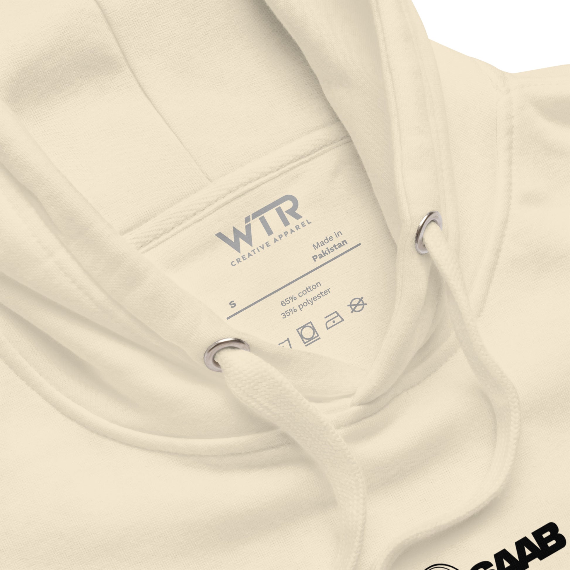 Hand-drawn schematic of the SAAB JAS 39 GRIPEN printed on a unisex hoodie.