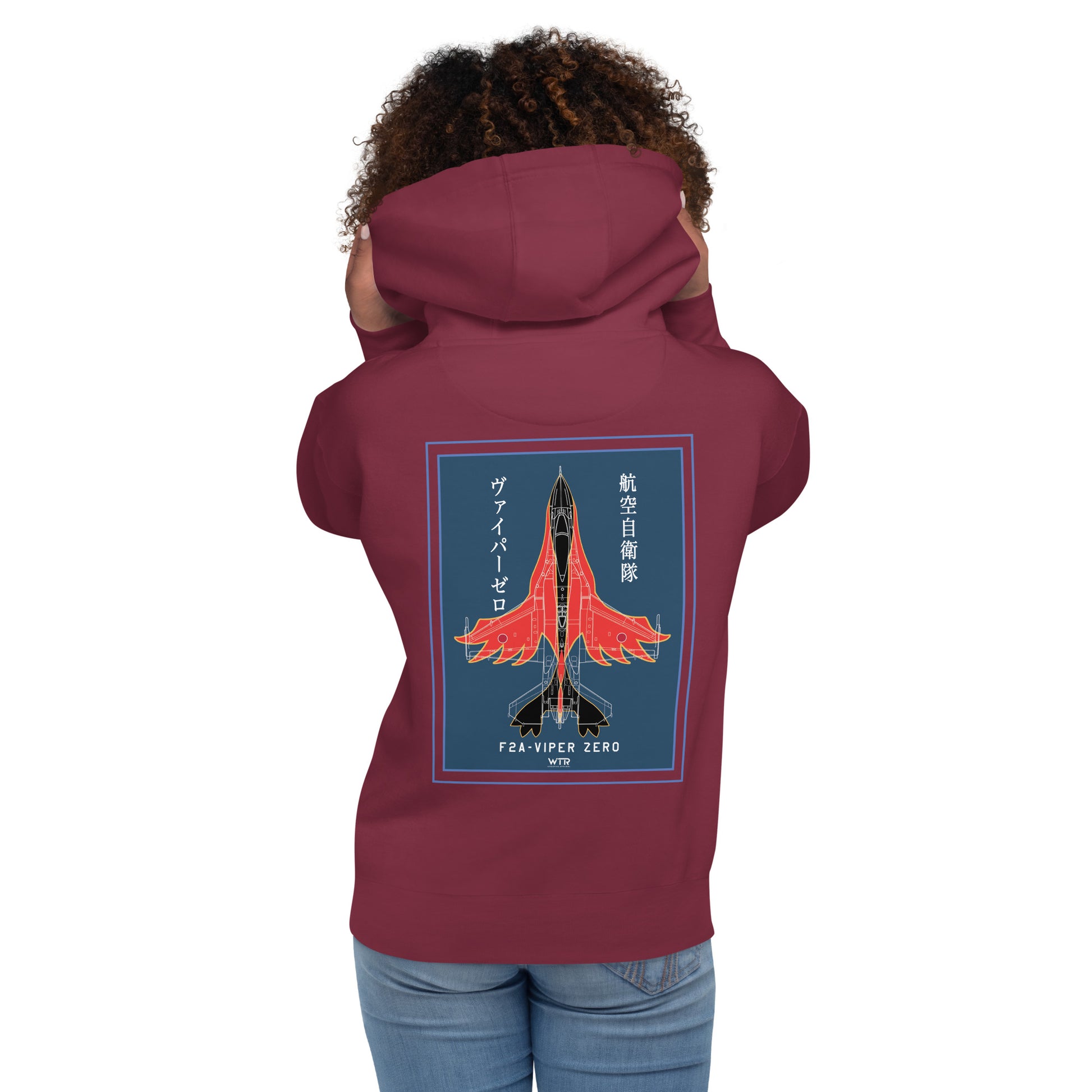 Hand-drawn schematic of the Mitsubishi F-2A Viper Zero Yatagarasu 60th Anniversary 6th Fighter Squadron livery on a unisex hoodie.