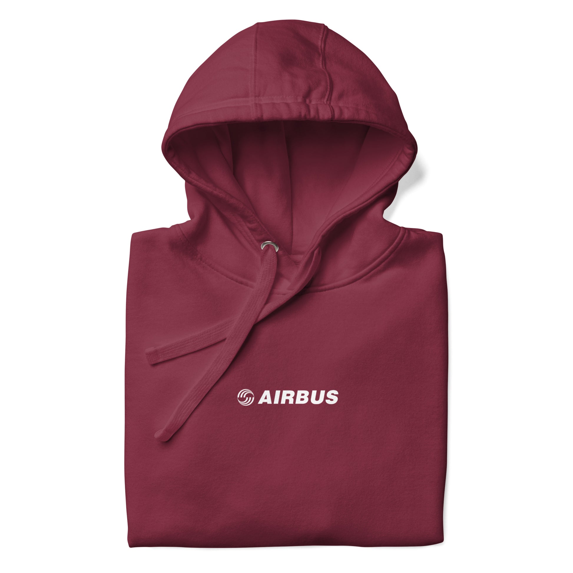 Hand-drawn schematic of the AIRBUS A380 SUPERJUMBO printed on a unisex hoodie.
