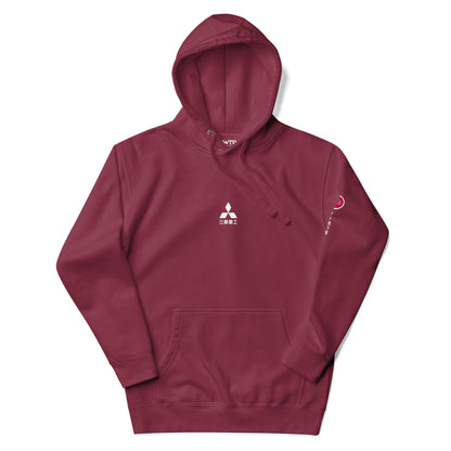 Hand-drawn schematic of the Mitsubishi F-15DJ Eagle 23rd Fighter Squadron 10th Anniversary Flame Edition livery on a unisex hoodie.