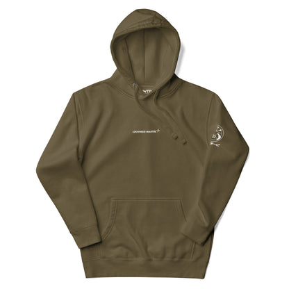 Hand-drawn schematic of the LOCKHEED MARTIN F-35C LIGHTNING II printed on a unisex hoodie.