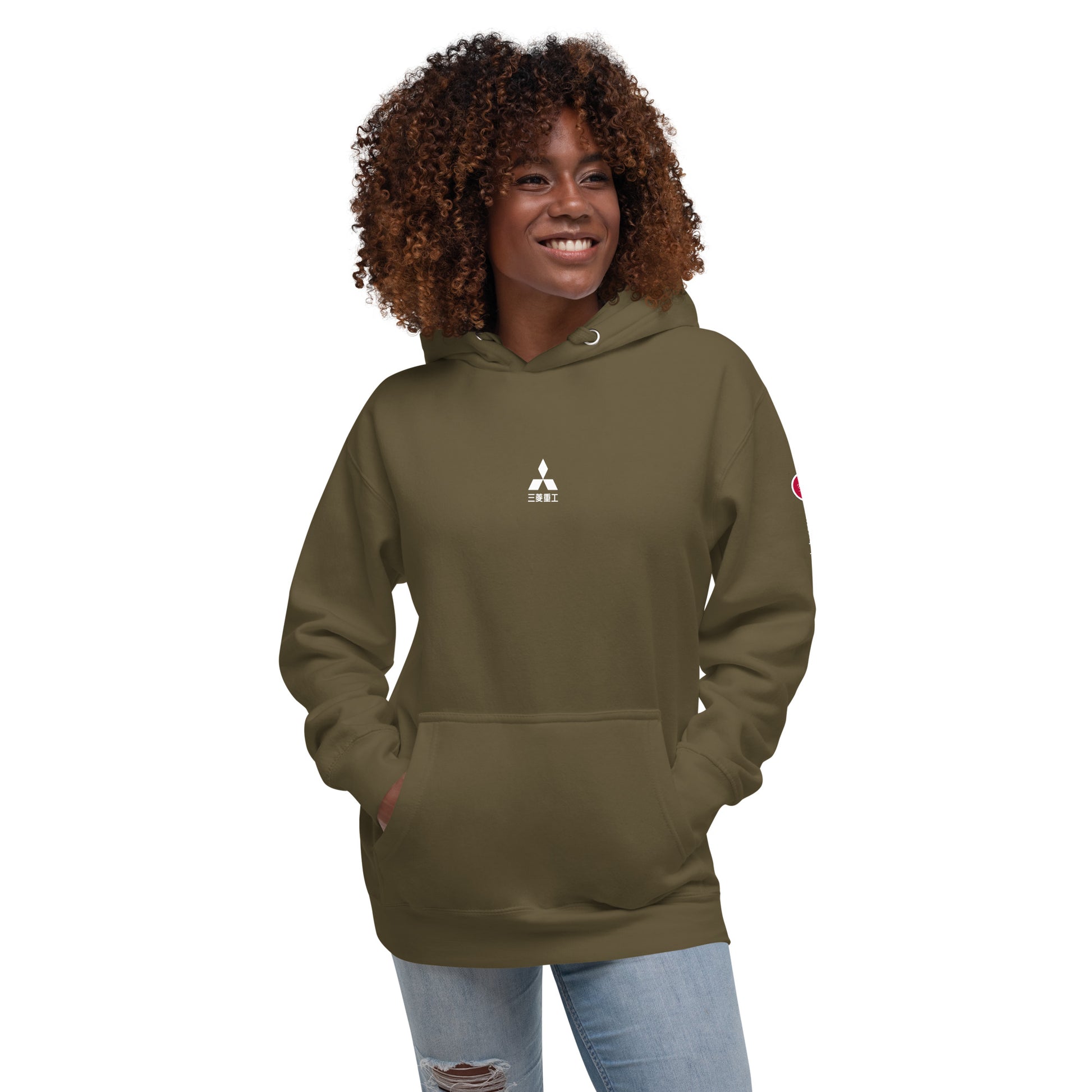 Hand-drawn schematic of the Mitsubishi F-15DJ Eagle Aggressor Minokasago Lionfish camouflage livery printed on a unisex hoodie.