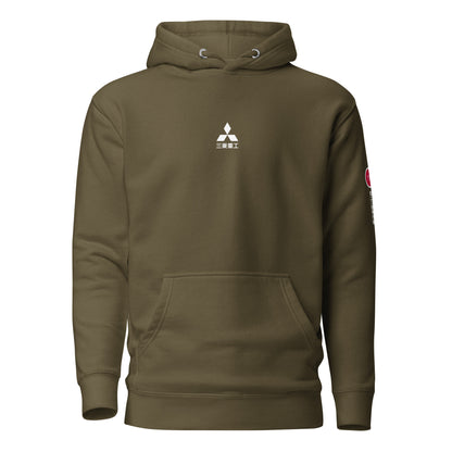 Hand-drawn schematic of the Mitsubishi F-15J Eagle 204th Tactical Fighter Squadron 2024 Churashima Air Fiesta livery on a hoodie.