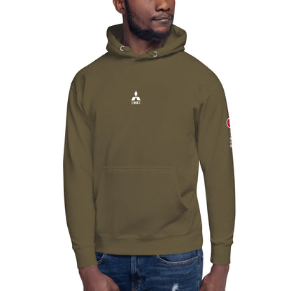 Hand-drawn schematic of the Mitsubishi F-15DJ Eagle 23rd Fighter Squadron 10th Anniversary Flame Edition livery on a unisex hoodie.