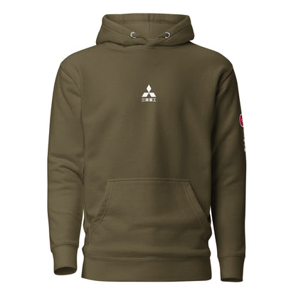 Hand-drawn schematic of the Mitsubishi F-15DJ Eagle 23rd Fighter Squadron 10th Anniversary Flame Edition livery on a unisex hoodie.