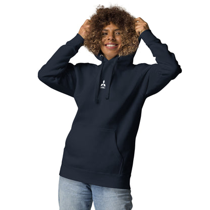 Hand-drawn schematic of the Mitsubishi F-15DJ Eagle Aggressor Minokasago Lionfish camouflage livery printed on a unisex hoodie.