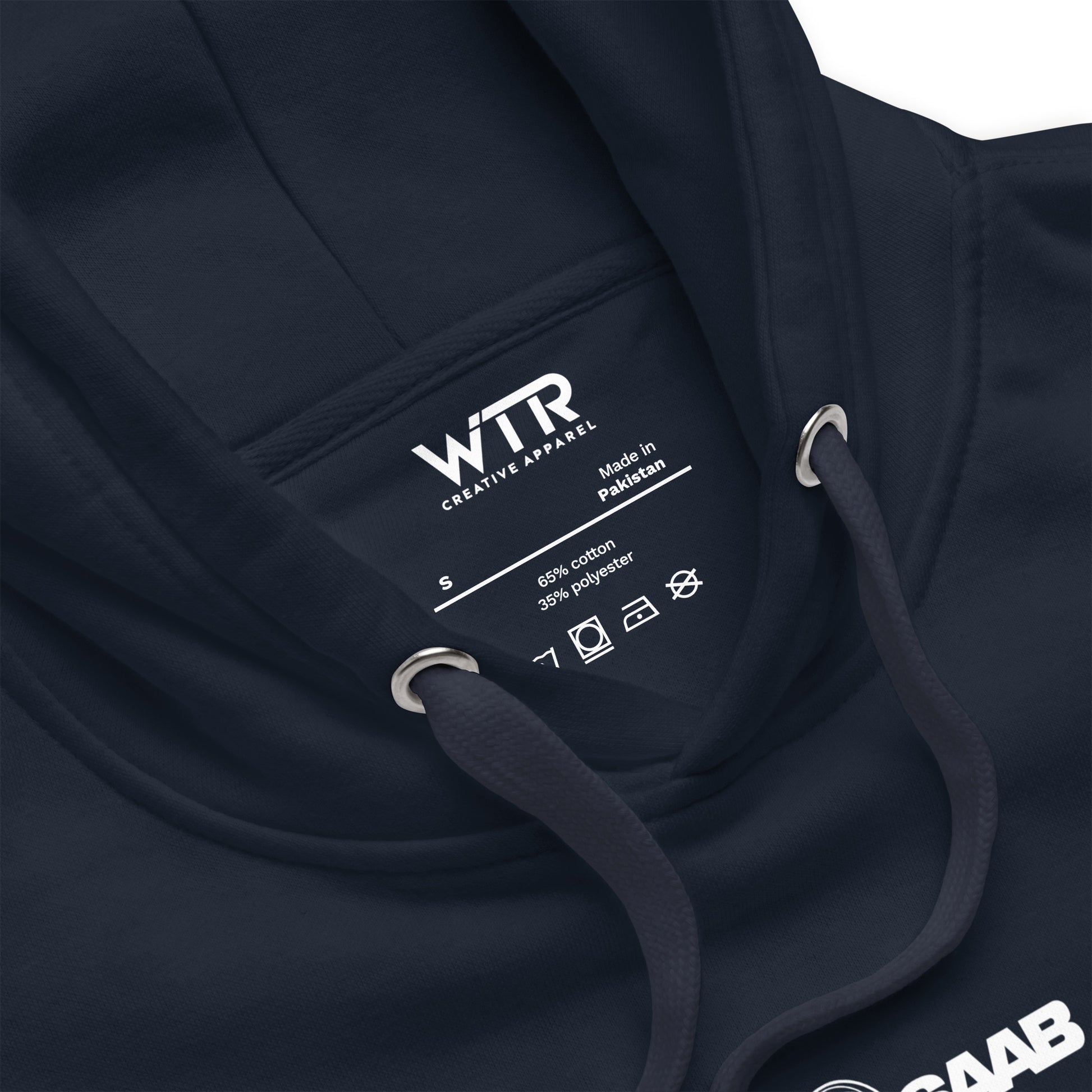 Hand-drawn schematic of the SAAB JAS 39 GRIPEN printed on a unisex hoodie.