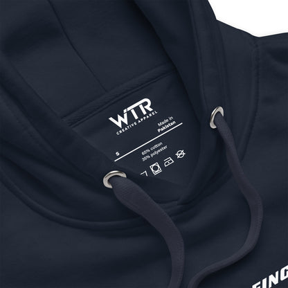 Hand-drawn schematic of the BOEING AH-64E APACHE GUARDIAN printed on a unisex hoodie.