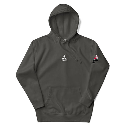Hand-drawn schematic of the Mitsubishi F-2A Viper Zero Yatagarasu 60th Anniversary 6th Fighter Squadron livery on a unisex hoodie.