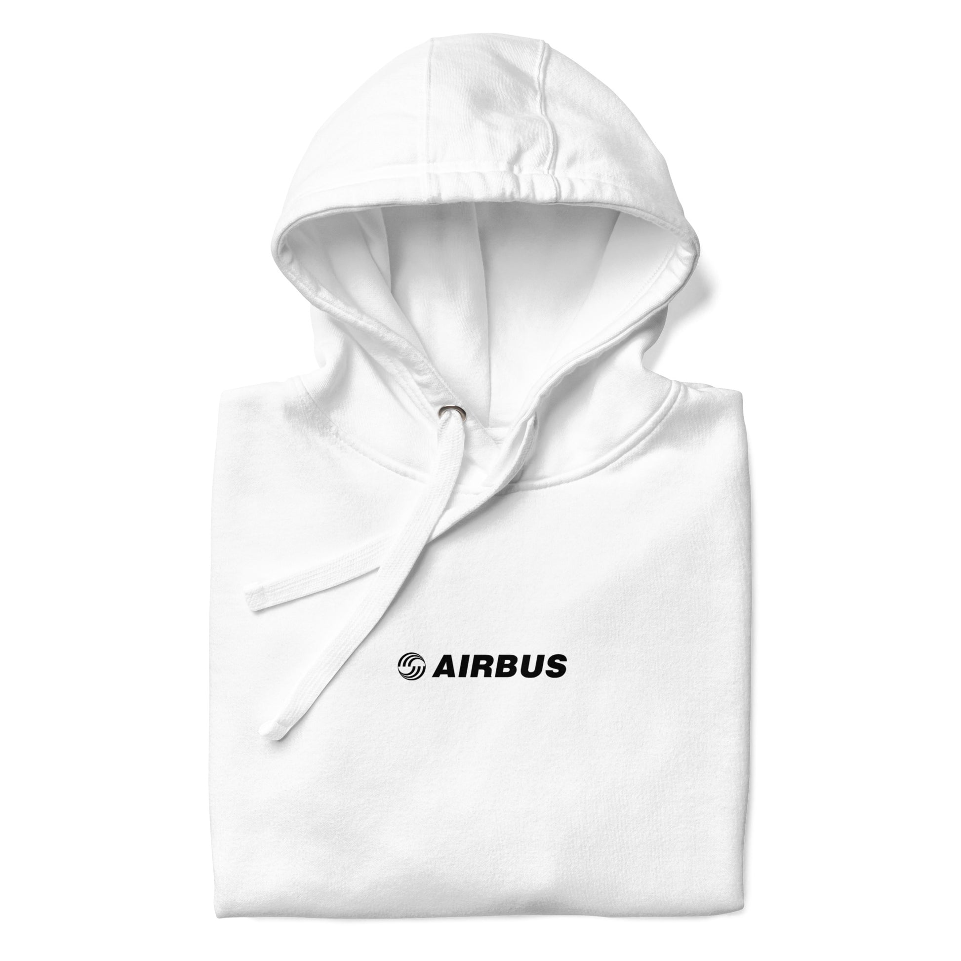 Hand-drawn schematic of the AIRBUS A380 SUPERJUMBO printed on a unisex hoodie.