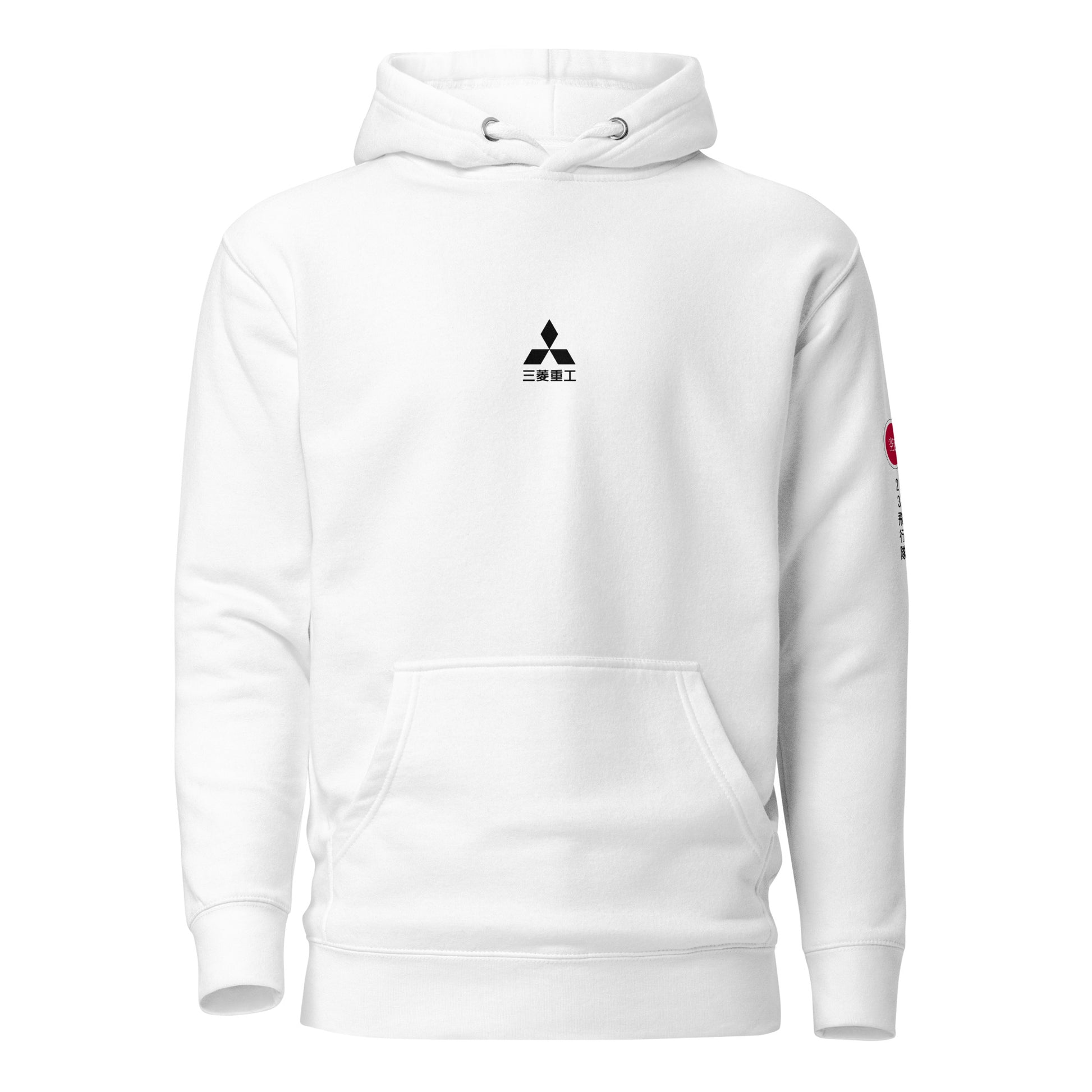 Hand-drawn schematic of the Mitsubishi F-15DJ Eagle 23rd Fighter Squadron 10th Anniversary Flame Edition livery on a unisex hoodie.