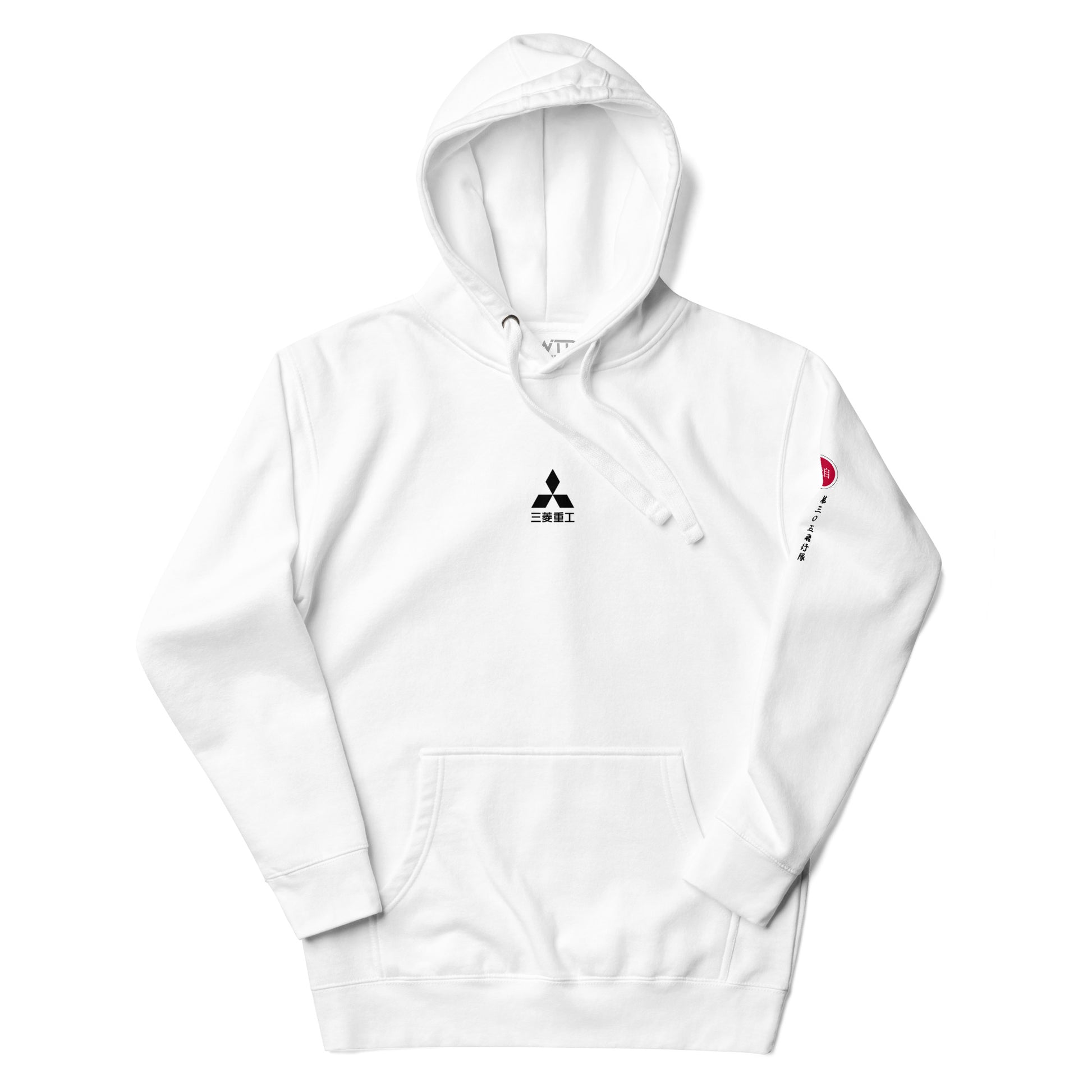 Hand-drawn schematic of the Mitsubishi F-15J Eagle 305th Tactical Fighter Squadron 40 Years Anniversary livery on a unisex hoodie.