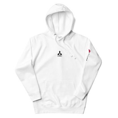Hand-drawn schematic of the Mitsubishi F-15J Eagle 305th Tactical Fighter Squadron 40 Years Anniversary livery on a unisex hoodie.