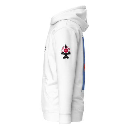 Hand-drawn schematic of the Mitsubishi F-2A Viper Zero Yatagarasu 60th Anniversary 6th Fighter Squadron livery on a unisex hoodie.