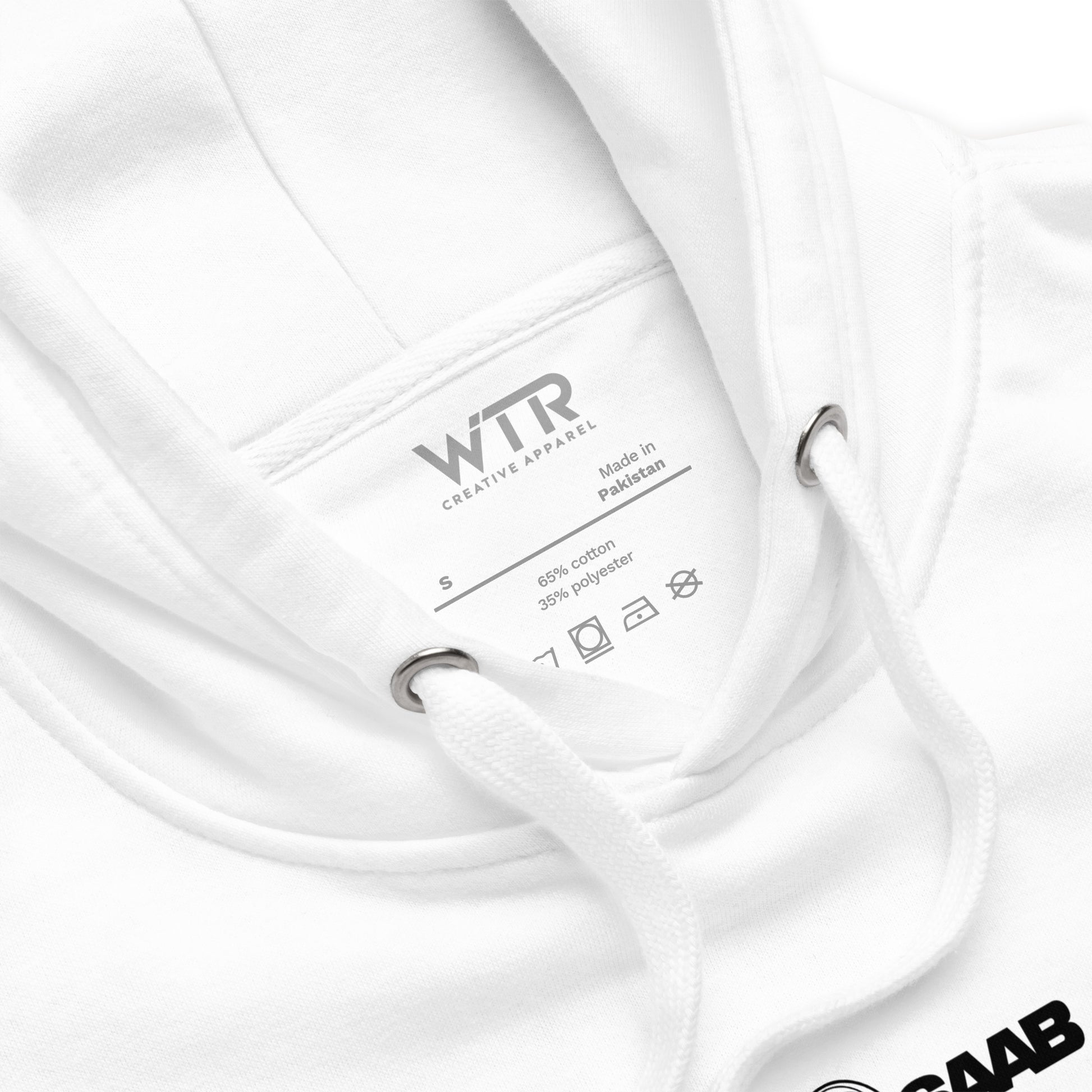 Hand-drawn schematic of the SAAB JAS 39 GRIPEN printed on a unisex hoodie.