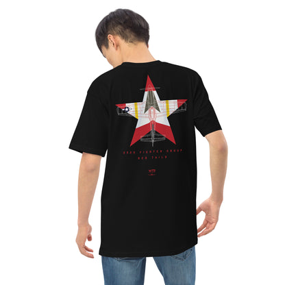 NORTH AMERICAN P-51D MUSTANG - 332ND EXPEDITIONARY OPERATIONS GROUP LIVERY EDITION (RED TAILS) — hand-drawn artwork printed on heavyweight T-shirt; special livery.