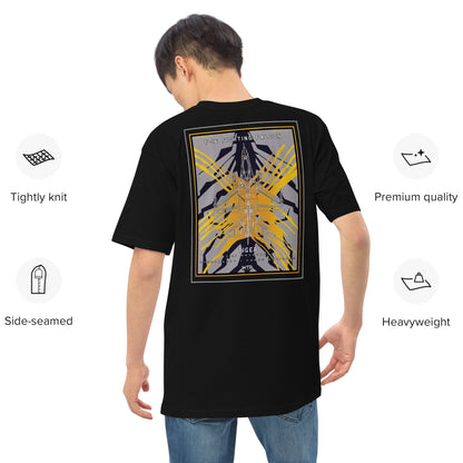 Hand-drawn schematic of the F-16 Fighting Falcon Belgian Air Force 31st X-Tiger camouflage on a premium t-shirt.