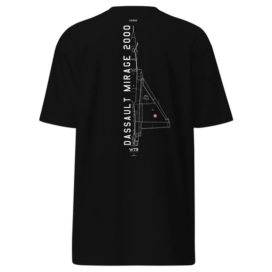 Dassault Mirage 2000 Hand-Drawn Black T-Shirt