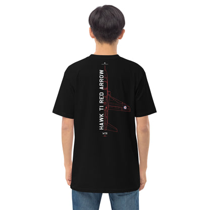 BAE Hawk T1 Red Arrows Hand-Drawn Black T-Shirt