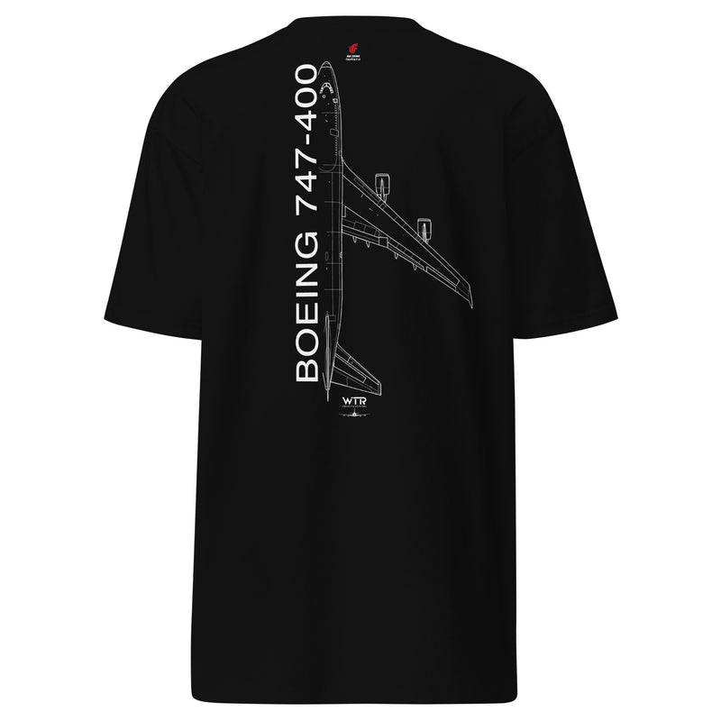 Boeing 747-400 Air China Variant Hand-Drawn Black T-Shirt