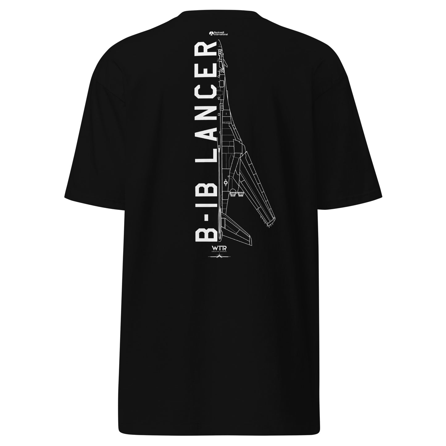 Rockwell B-1 Lancer BONE Hand-Drawn Black T-Shirt