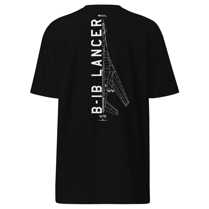 ROCKWELL B‑1B LANCER "BONE" — hand-drawn STRATEGIC BOMBER artwork printed on heavyweight T-shirt.