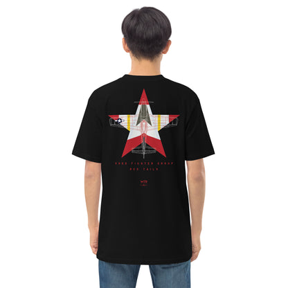 NORTH AMERICAN P-51D MUSTANG - 332ND EXPEDITIONARY OPERATIONS GROUP LIVERY EDITION (RED TAILS) — hand-drawn artwork printed on heavyweight T-shirt; special livery.