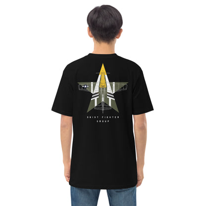 NORTH AMERICAN P-51D MUSTANG - 'FEROCIOUS FRANKIE' — hand-drawn artwork printed on premium T-shirt.