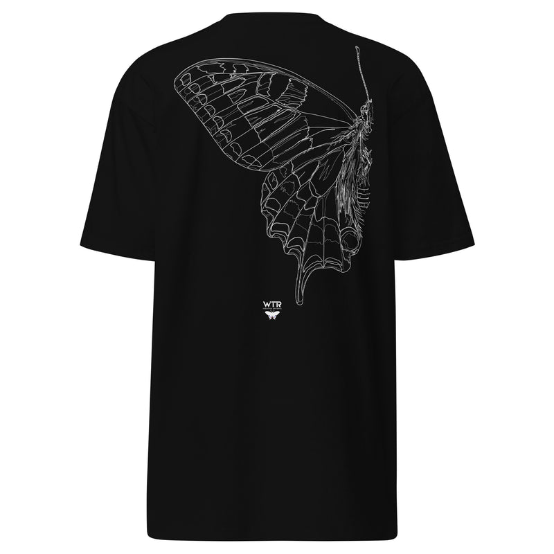 PAPILIO MACHAON OLD WORLD SWALLOWTAIL BUTTERFLY – HAND‑DRAWN HEAVYWEIGHT T-SHIRT —  artwork.