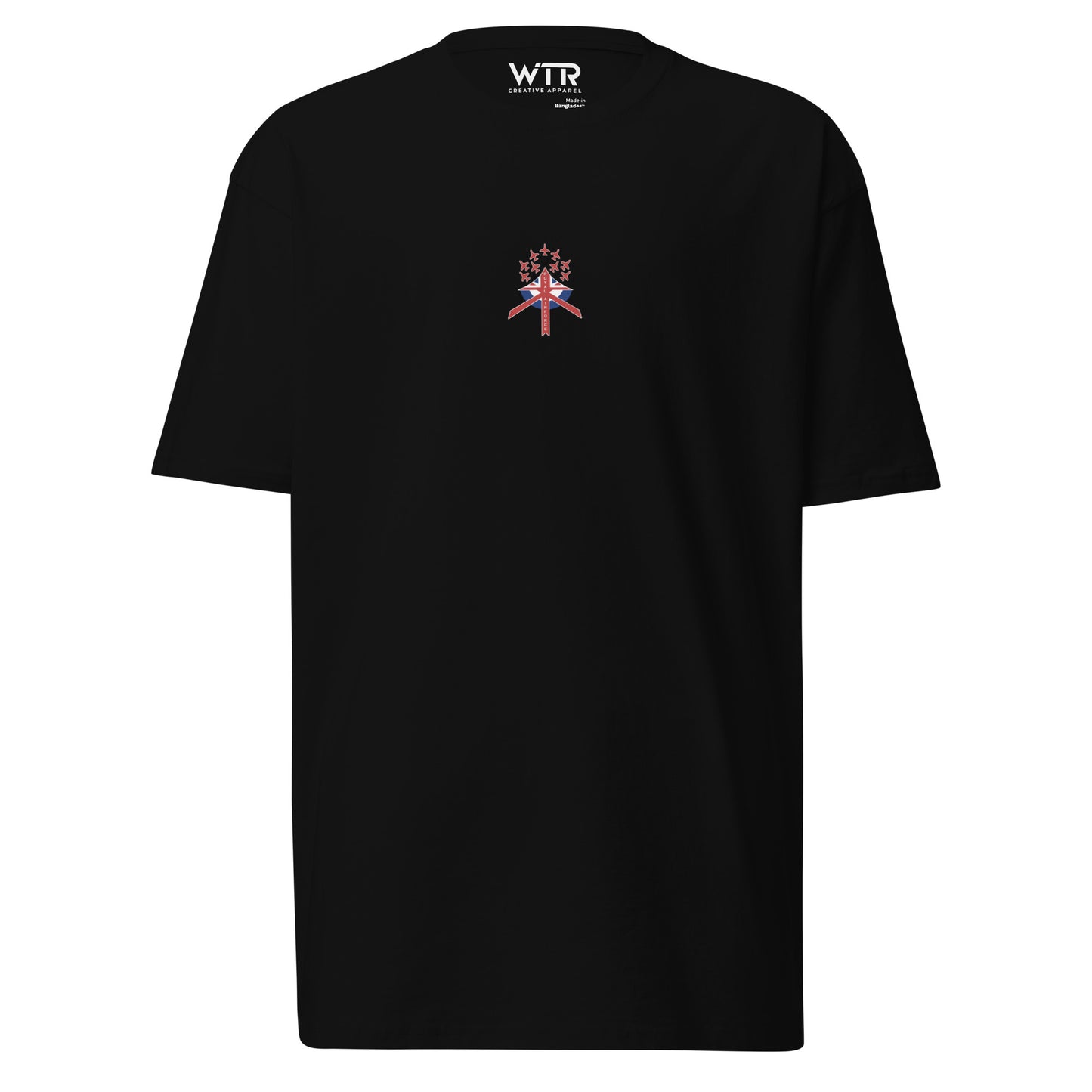 BAE Hawk T1 Red Arrows Hand-Drawn Black T-Shirt