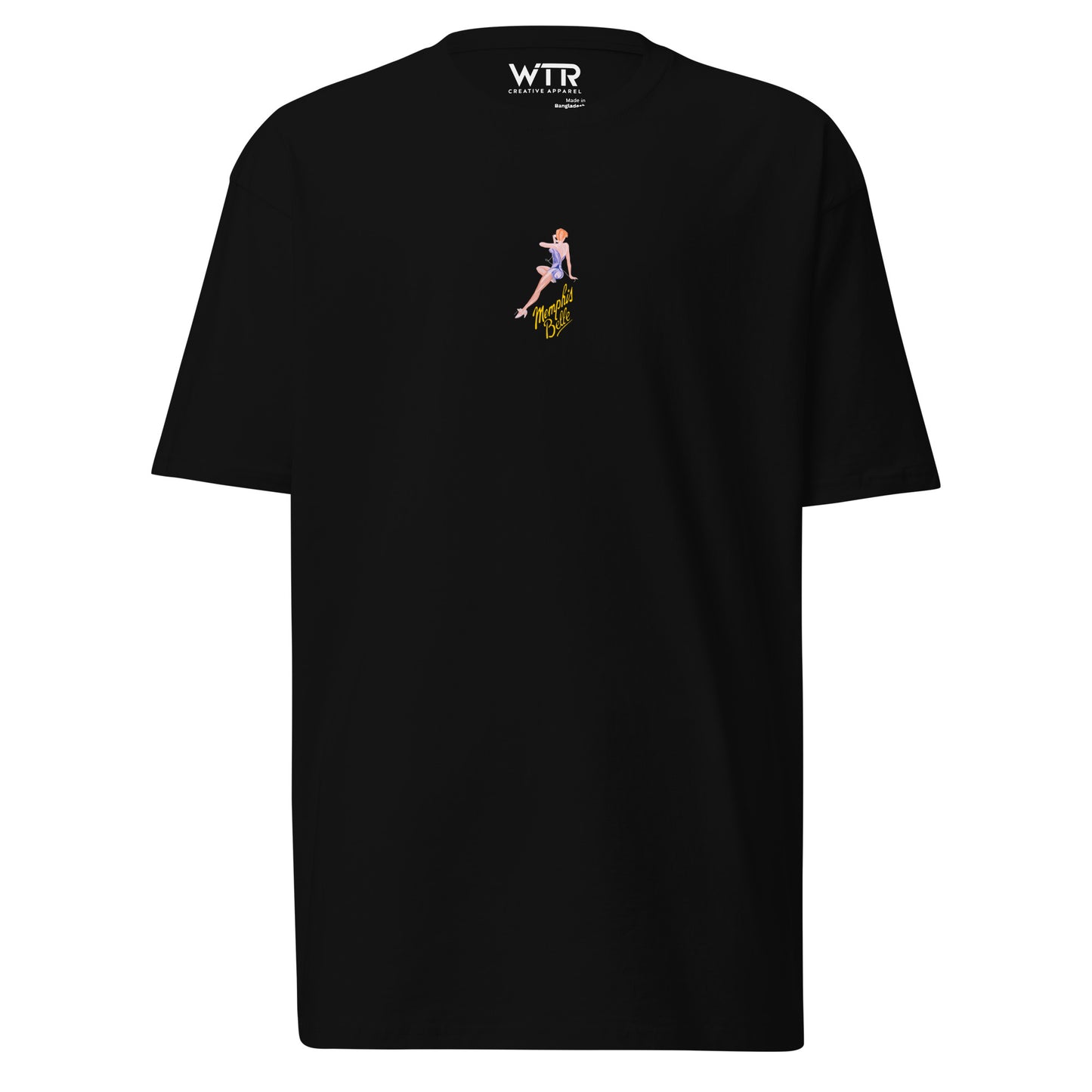 Boeing B-17F Flying Fortress Memphis Belle Edition Hand-Drawn Black T-Shirt