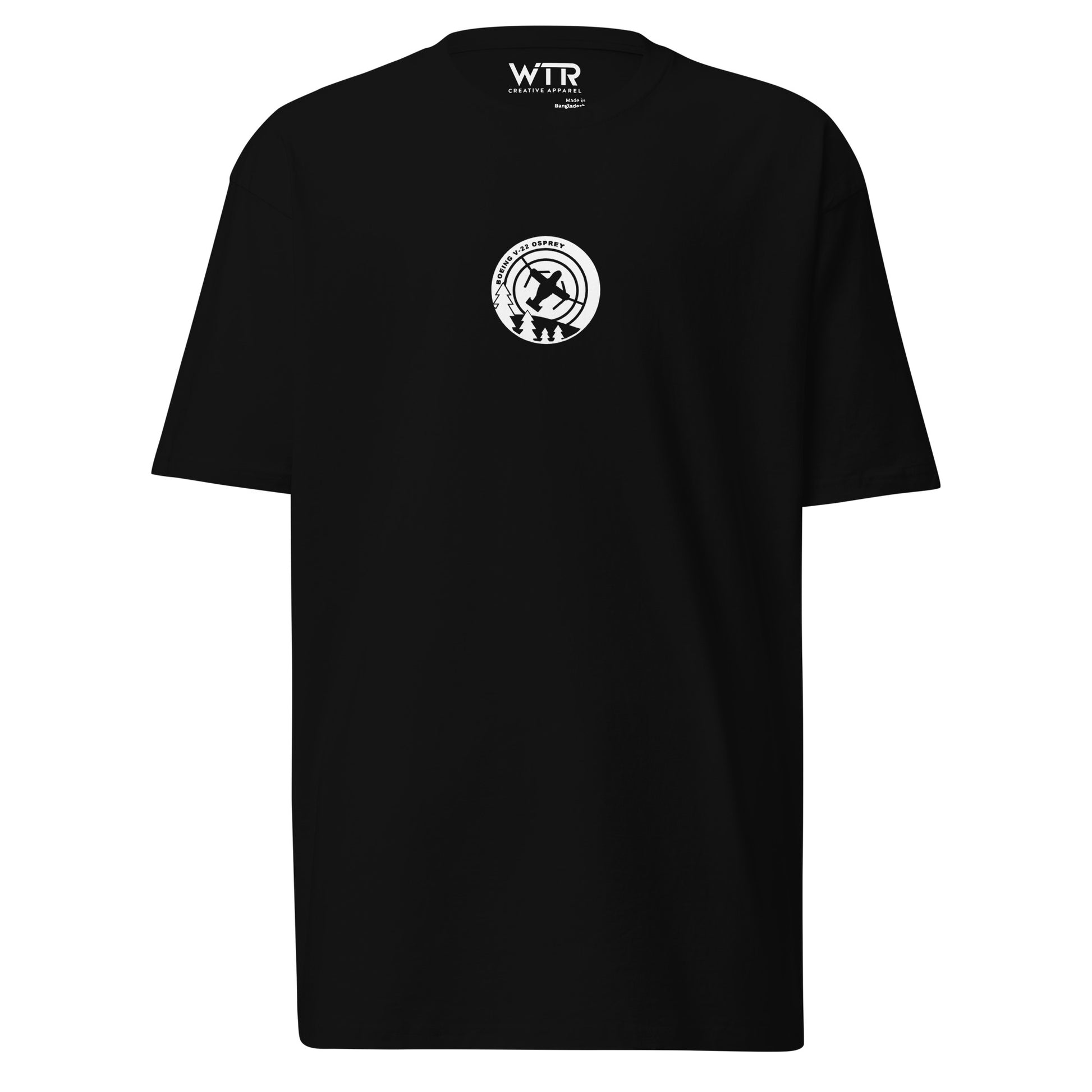 Bell Boeing MV-22 Osprey Tiltrotor Hand-Drawn Schematic Black T-Shirt