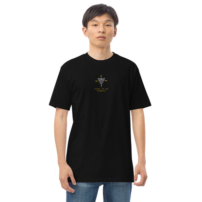 Hand-drawn schematic of the F-16 Fighting Falcon Belgian Air Force 31st X-Tiger camouflage on a premium t-shirt.
