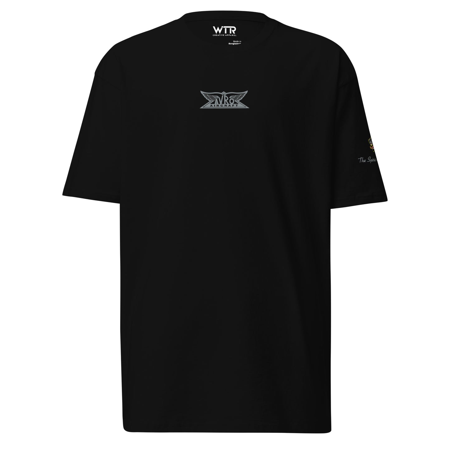 Hand-drawn technical camouflage study of the Avro Vulcan B.2 XH558 strategic bomber printed on a premium t-shirt.