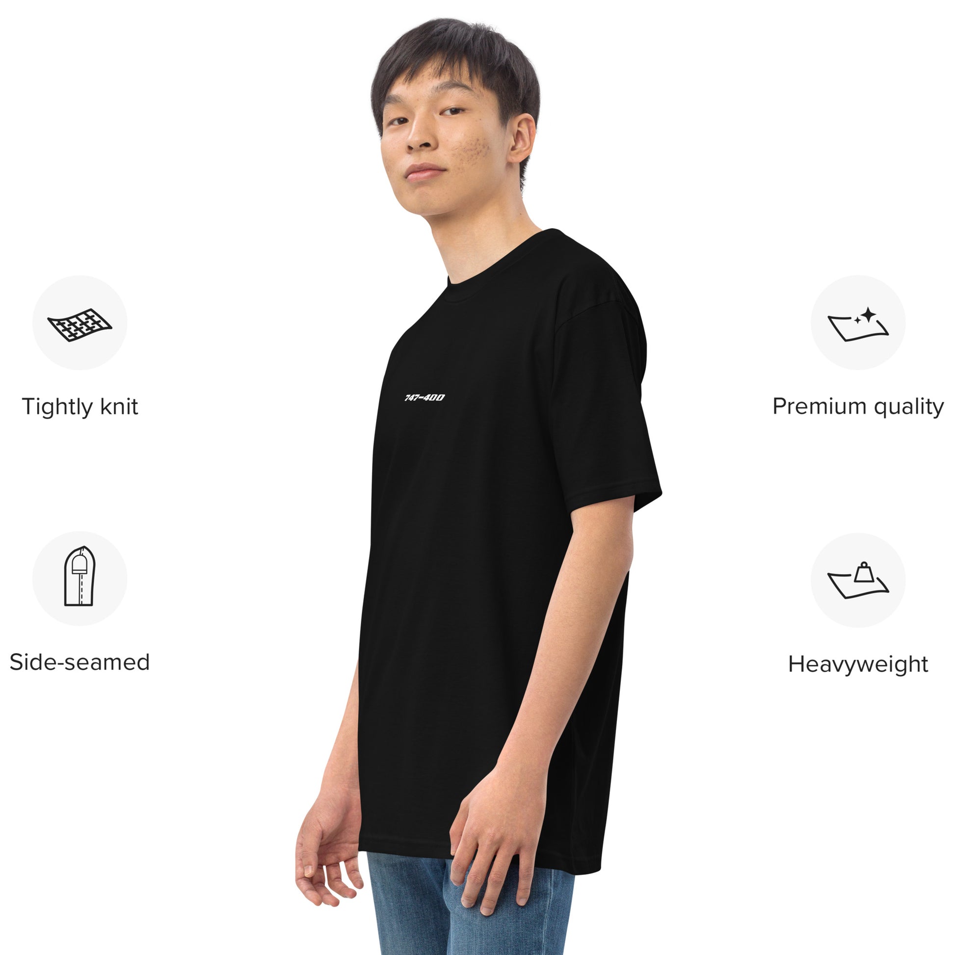 Boeing 747-400 British Airways Variant Hand-Drawn Black T-Shirt