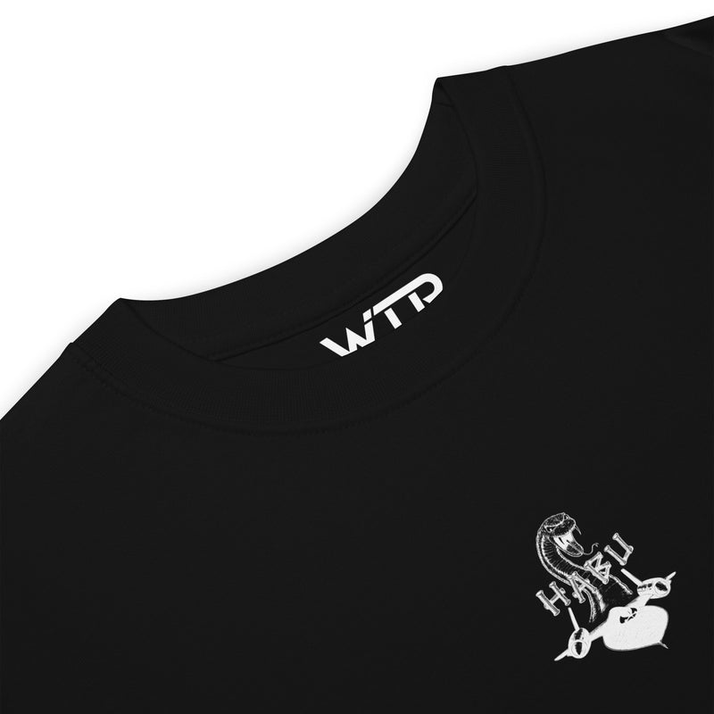 Hand-drawn technical schematic of the Lockheed Martin Skunk Works SR-71 Blackbird Habu on a premium t-shirt.