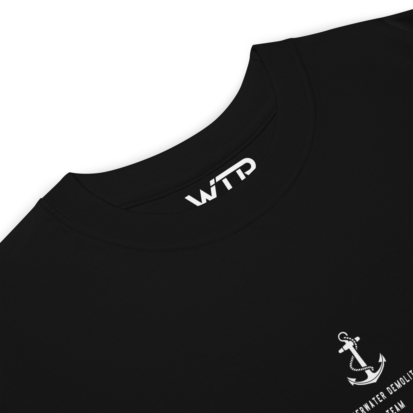 US Navy UDT Frogman Hand-Drawn Black T-Shirt