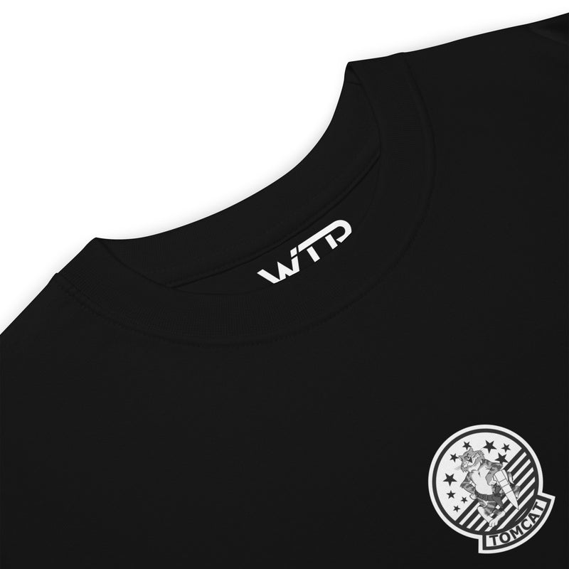 GRUMMAN F-14 TOMCAT — hand-drawn artwork printed on heavyweight T-shirt.