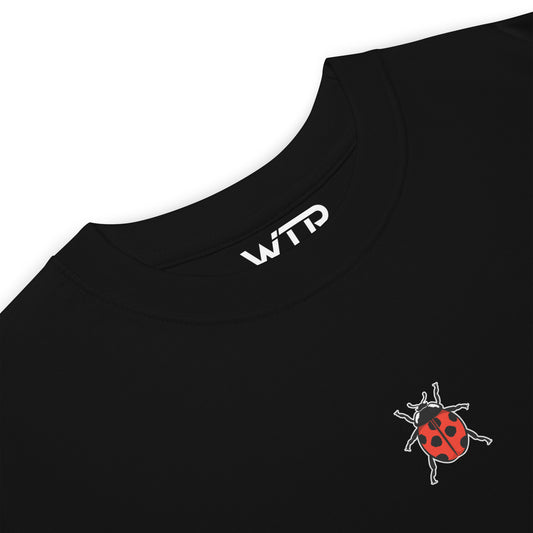 Coccinella septempunctata Ladybird Hand-Drawn Schematic Black T-Shirt