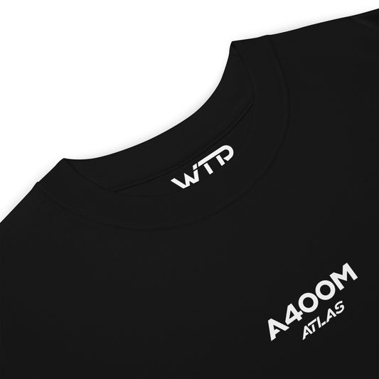 Airbus A400M Atlas Heavy Transport Hand-Drawn Schematic Black T-Shirt